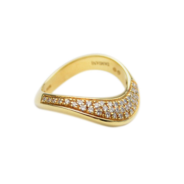 Damiani 18KT Yellow Gold Diamond "Dunes" Ring Size 54.5