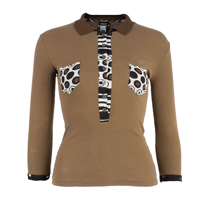 Pre Owned D&G Brown Knit Top S