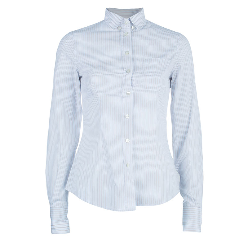Pre Owned D&G Cotton Striped Button Down Shirt S