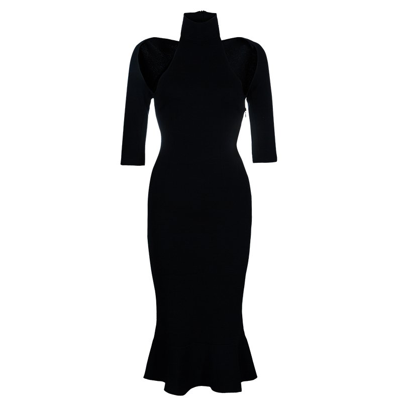 Pre Owned D&G Black Halter Neck Cut-out Detail Dress S
