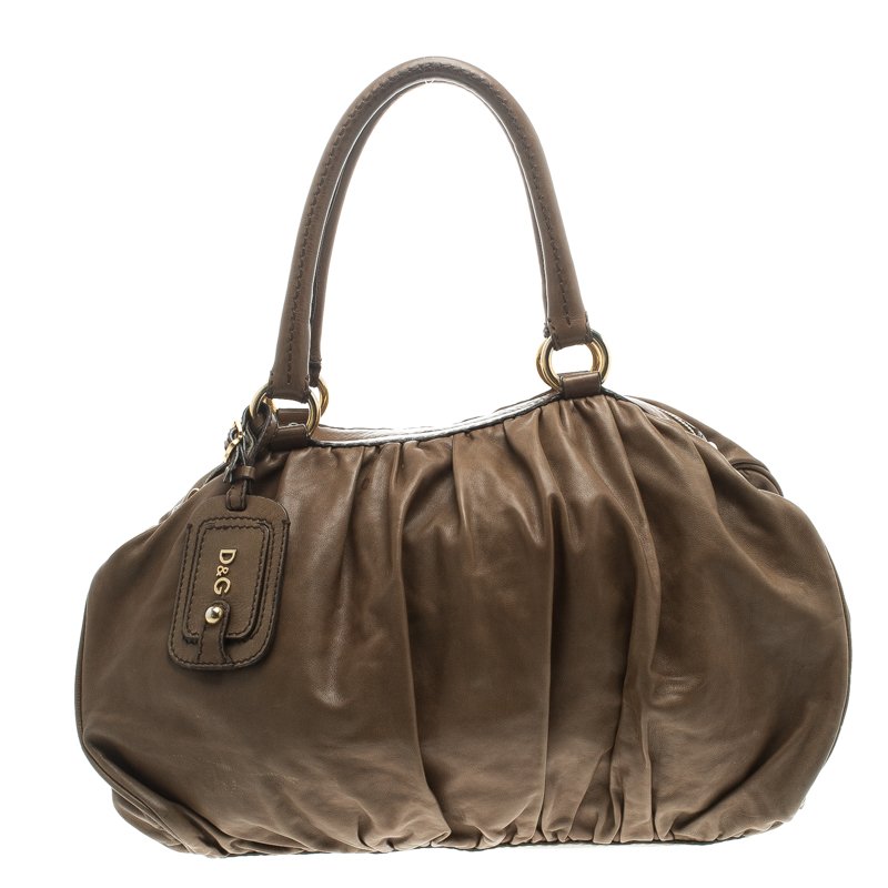 Pre Owned D&G Brown Leather Regina Satchel 