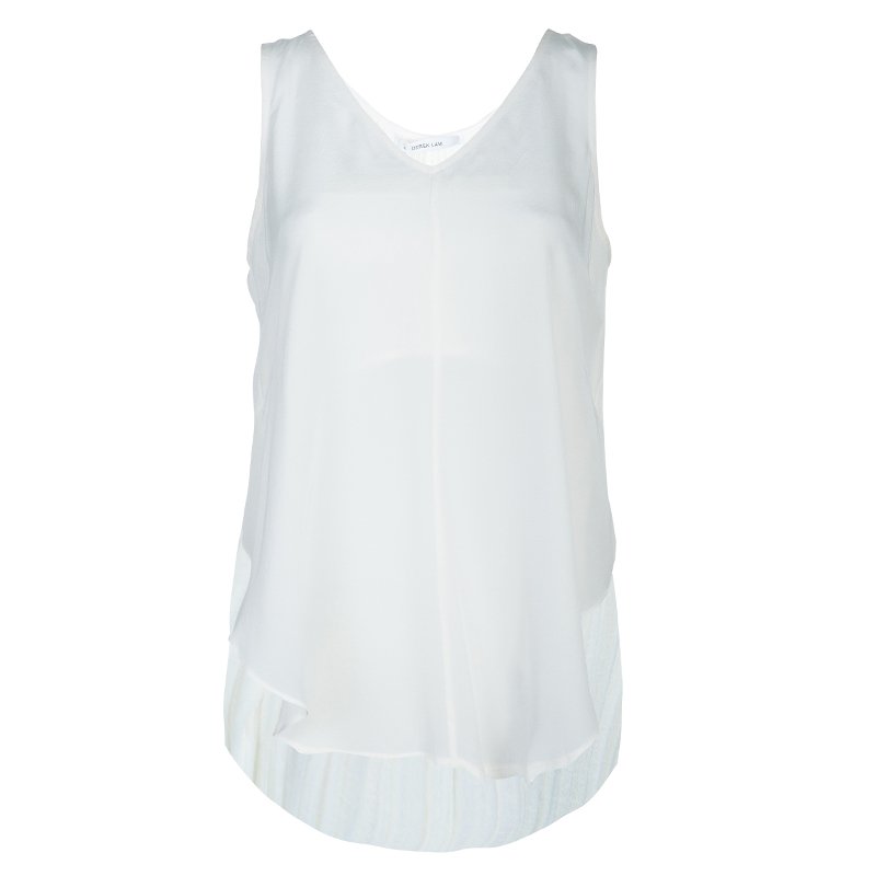 10 Crosby Derek Lam White High-Low Hem Sleeveless Top S
