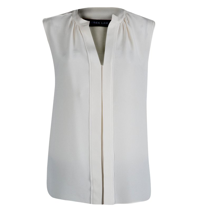 Derek Lam Cream Silk  Sleeveless Top M