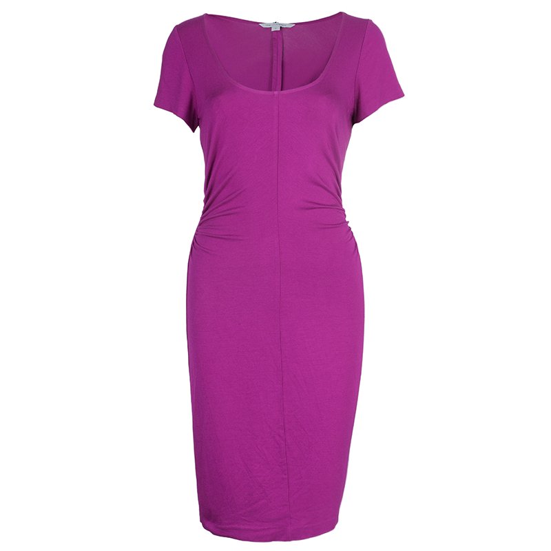 Pre Owned Diane Von Furstenberg Orchid Bloom Bally Dress M