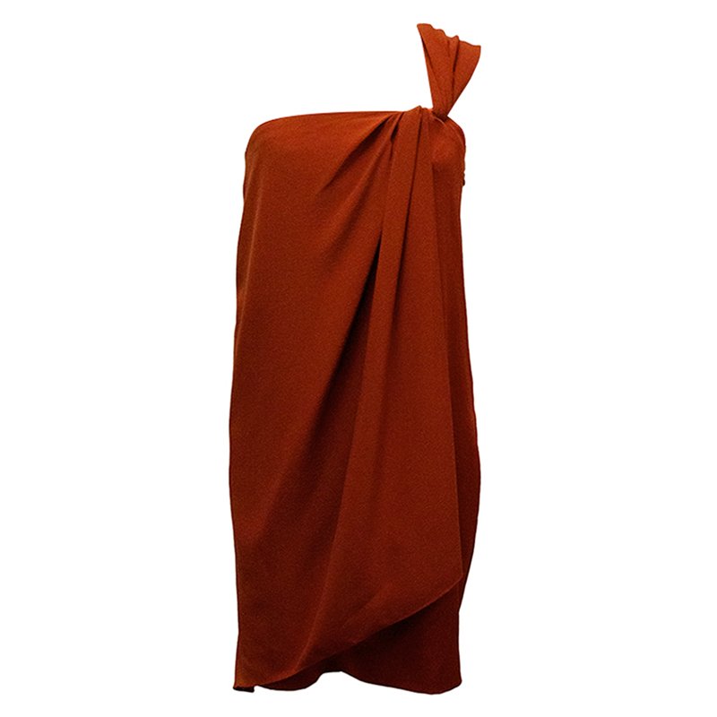 Pre Owned Diane Von Furstenberg Red One Shoulder Valetta Dress L