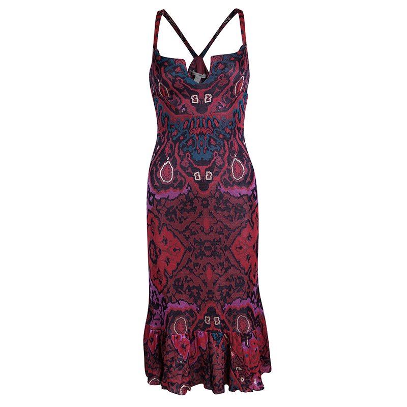 Pre Owned Diane Von Furstenberg Multicolor Jacquard Knit Sleeveless Lara Dress S
