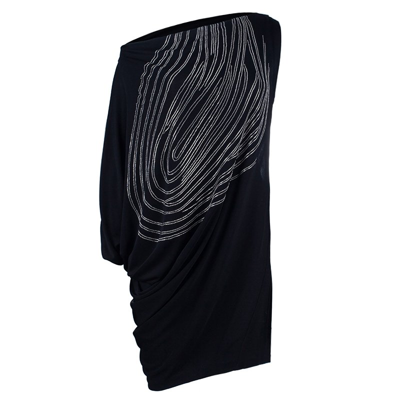 Pre Owned Diane Von Furstenberg Wilma Joon Jersey Black Dress