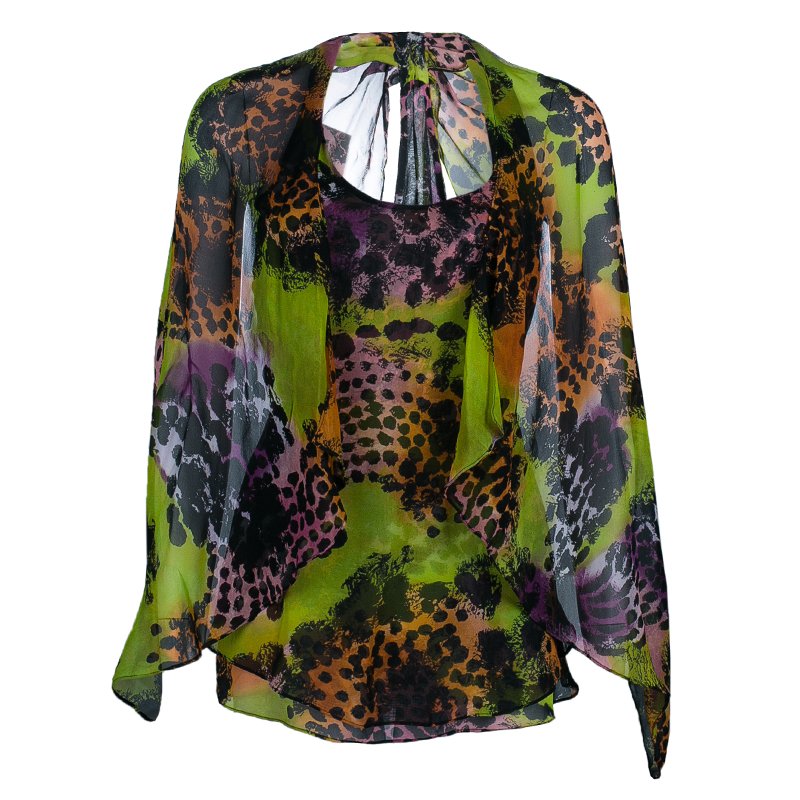 Pre Owned Diane von Furstenberg Multicolor Print Marroca Top M