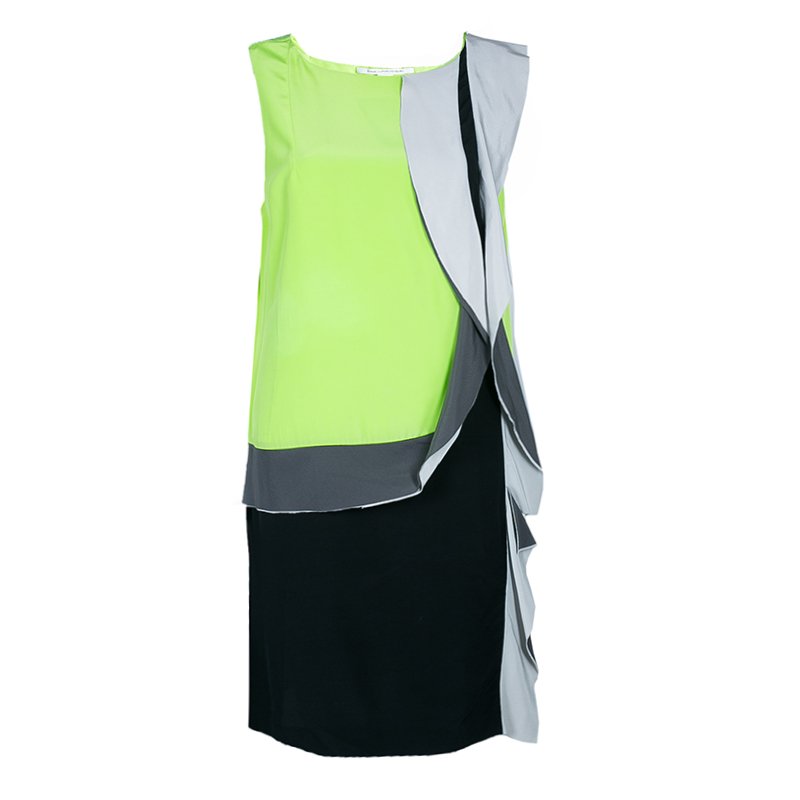 Pre Owned Diane von Furstenberg Multicolor Shizuka Silk Sleeveless Dress L