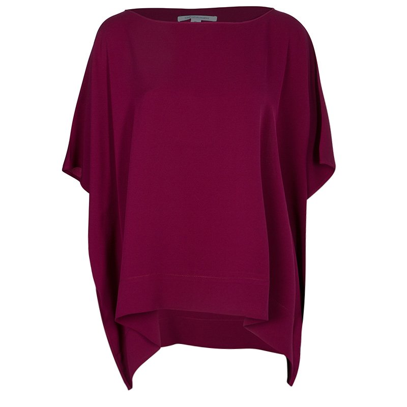 Pre Owned Diane Von Furstenberg Purple New Hanky Top M/L