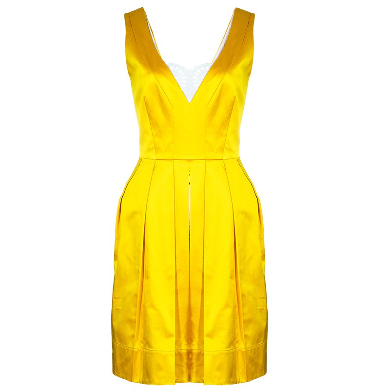  فستان ديان فون فرستنبيرغ إليزا أصفر بطيات M