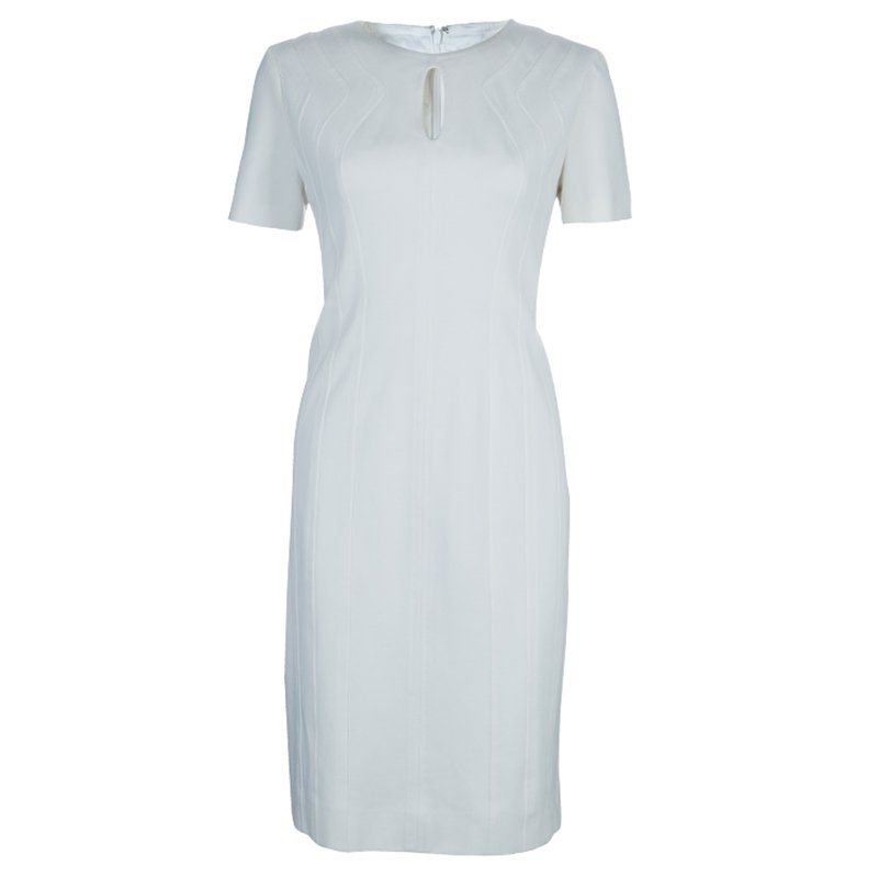 Diane Von Furstenberg White Short Sleeve Kader Dress L