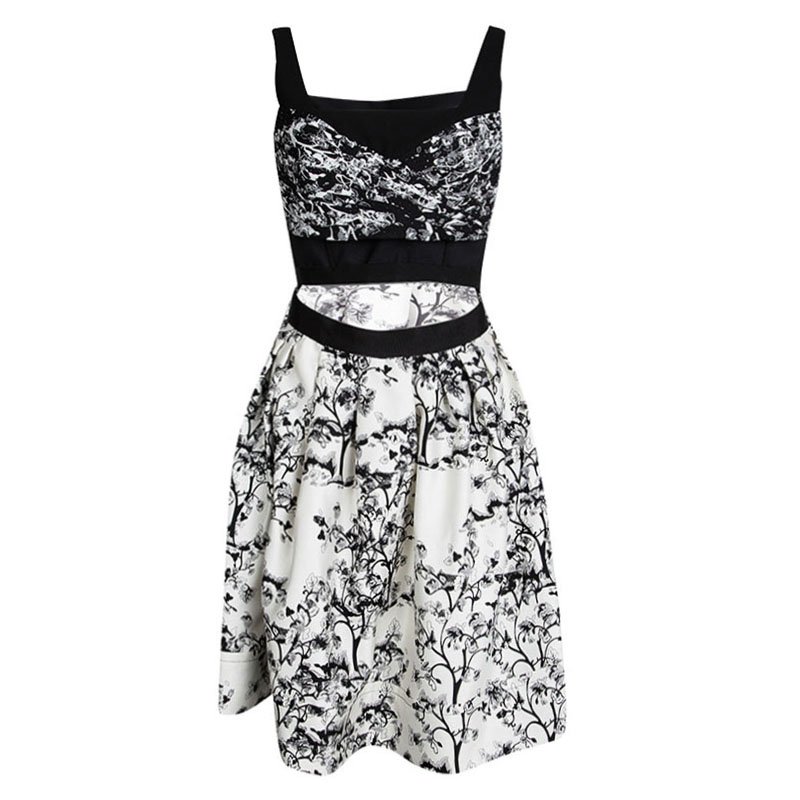 Pre Owned Diane Von Furstenberg Jayme Cut Out Detail Embellished Dress M