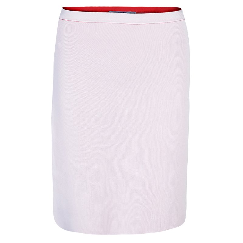 Pre Owned Dior Pink Red Colorblock Skirt M