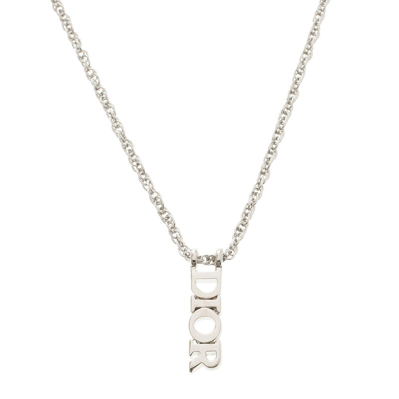 silver dior necklace