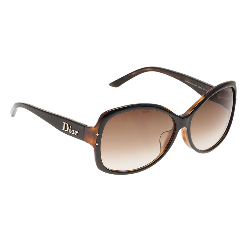 Pre Owned نظارة شمسية ديور بون فوياج إطار سلحفاة مربعة