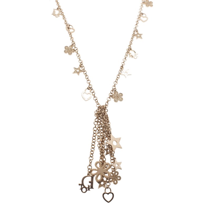 Dior Charm Gold Tone Necklace
