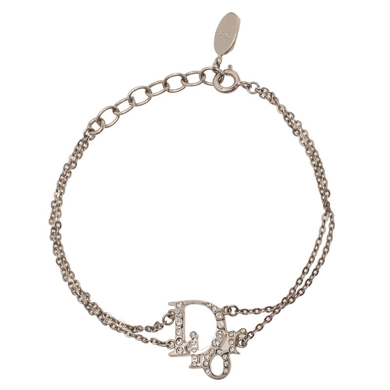 Pre Owned Dior Oblique Crystal Bracelet