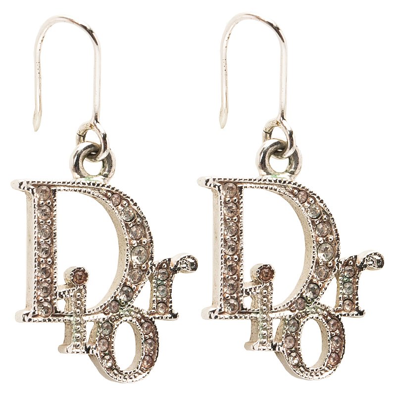 dior logo drop earrings