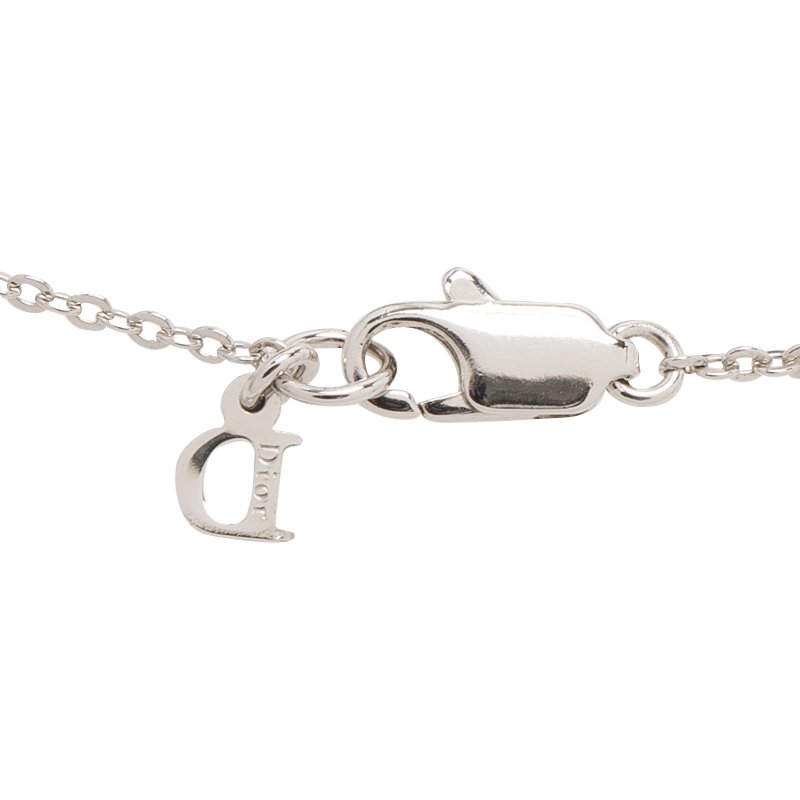 Christian Dior Crystal Oblique Necklace Silver Tone – Coco Approved Studio