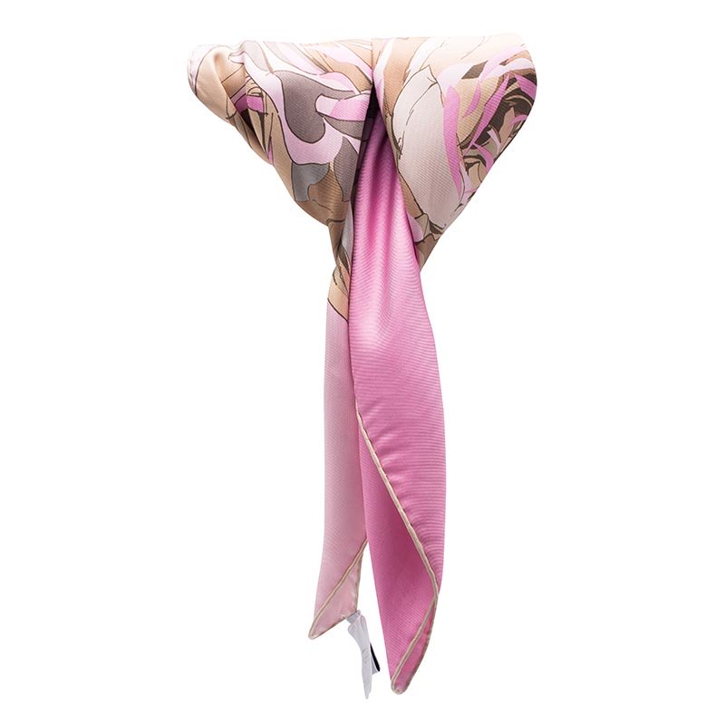 Dior Pink Floral Print Square Silk Scarf Dior TLC