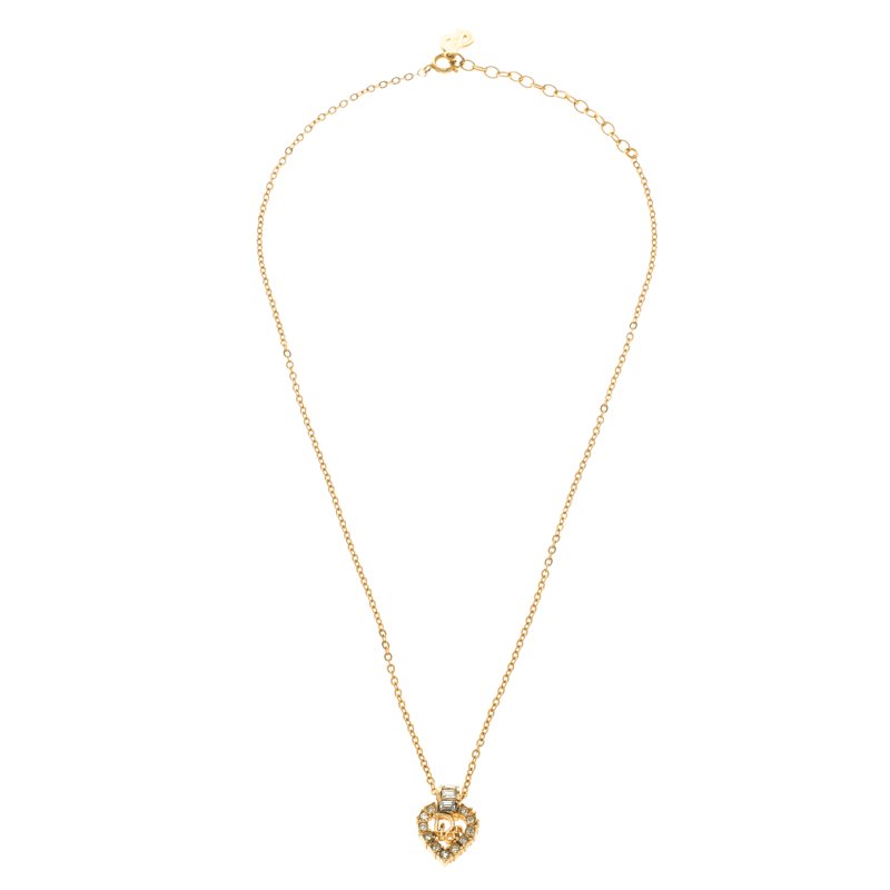 Christian Dior Dior Heart & Clover Pendant Necklace - Gold-Tone Metal Pendant  Necklace, Necklaces