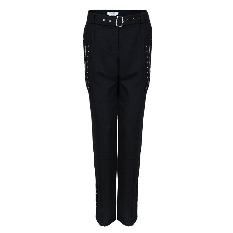 Dior Black Studded Trousers L