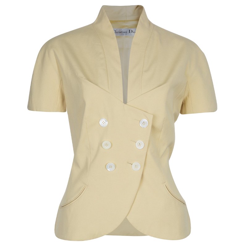 Dior Yellow Short Sleeve Jacket L