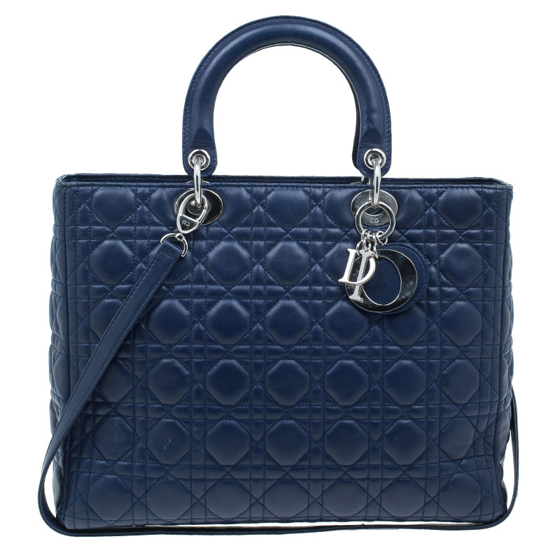 lady dior blue lambskin