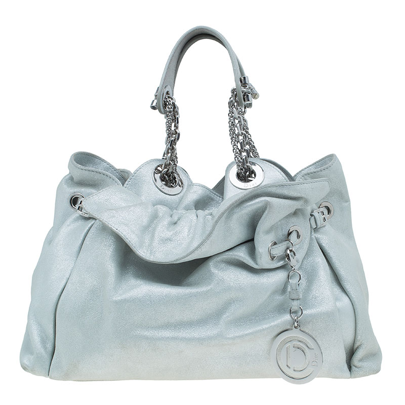 Dior Silver Suede Le Trente Hobo Bag