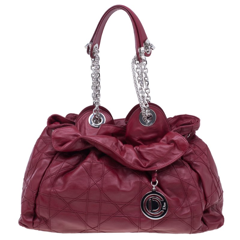 Dior Red Lambskin Cannage Le Trente Hobo