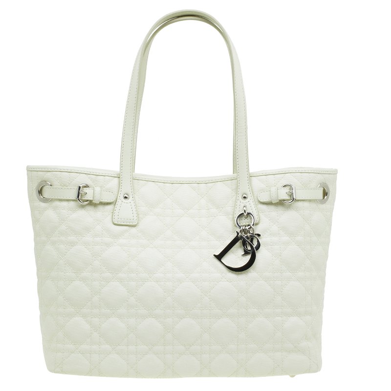 Dior Cream Coated Canvas Medium Panarea Shopper Tote Dior | The Luxury ...