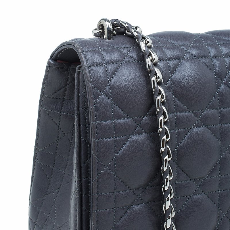 Dior Grey Quilted Leather Large Miss Dior Flap Bag Dior TLC