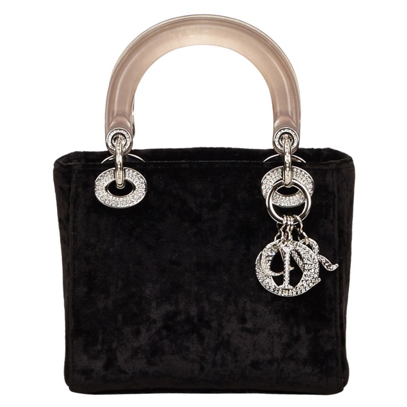 Dior Black Velour Lady Dior Bag Dior | TLC