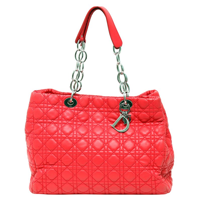 Dior Red Cannage Quilted Lambskin Dior Soft Shopping Tote Dior | TLC
