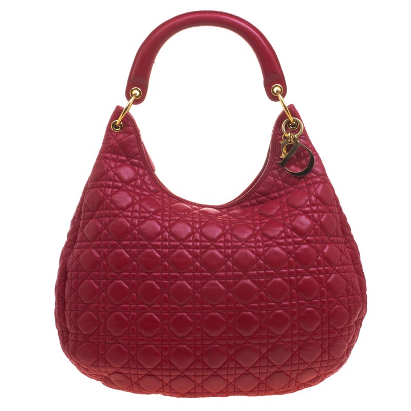 Dior Red Cannage Leather Hobo Dior | The Luxury Closet