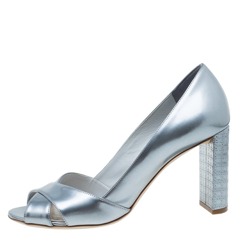 dior heels silver