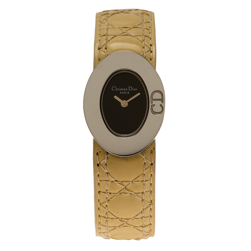 Dior Black Stainless Steel Lady Dior Women's Wristwatch 21MM