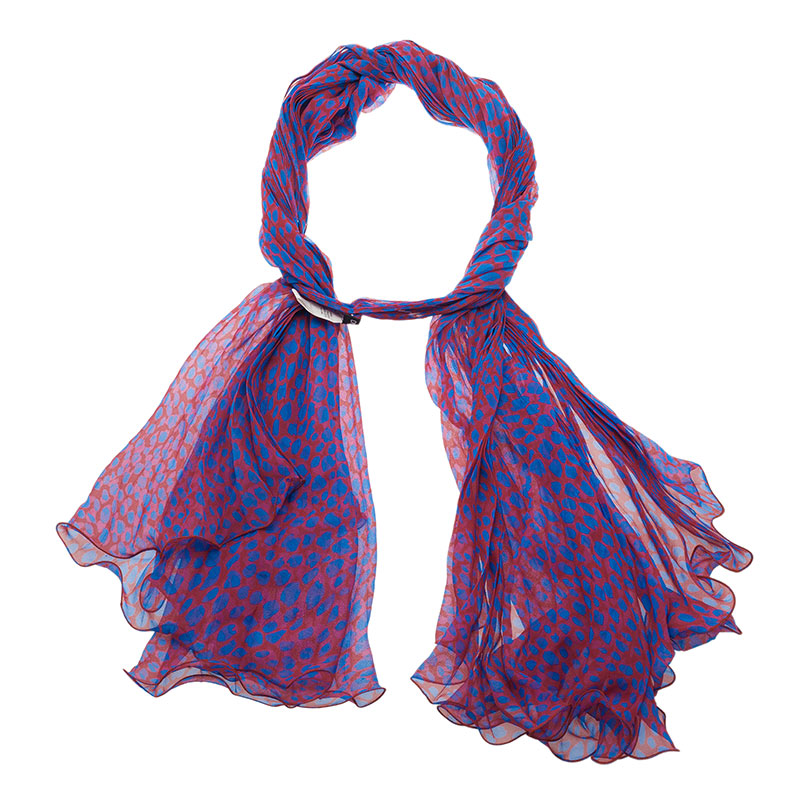 Dolce and Gabbana Pink and Blue Polka Dot Stole