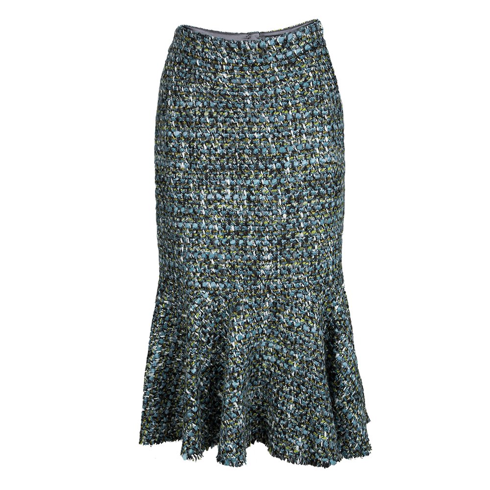 مملوكة مسبقًا تنورة دولتشي أند غابانا تويد بيبلوم متعددة الألوان M