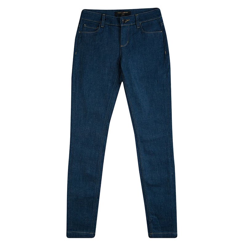 مملوكة مسبقًا Dolce and Gabbana Indigo Denim Tapered Pretty Jeans XS