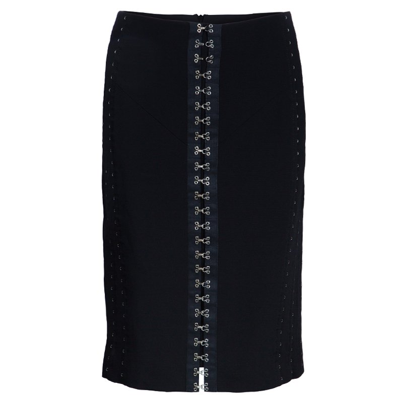 Pre Owned تنورة دولتشي أند غابانا هوك أند أي سوداء M