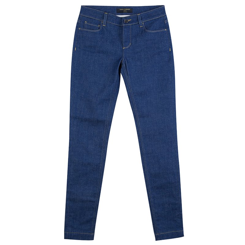 Pre Owned Dolce and Gabbana Indigo Denim Pretty Skinny Jeans S