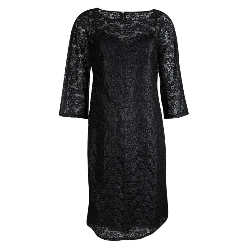 Pre Owned فستان دولتشي أند غابانا دانتيل أسود واسع S