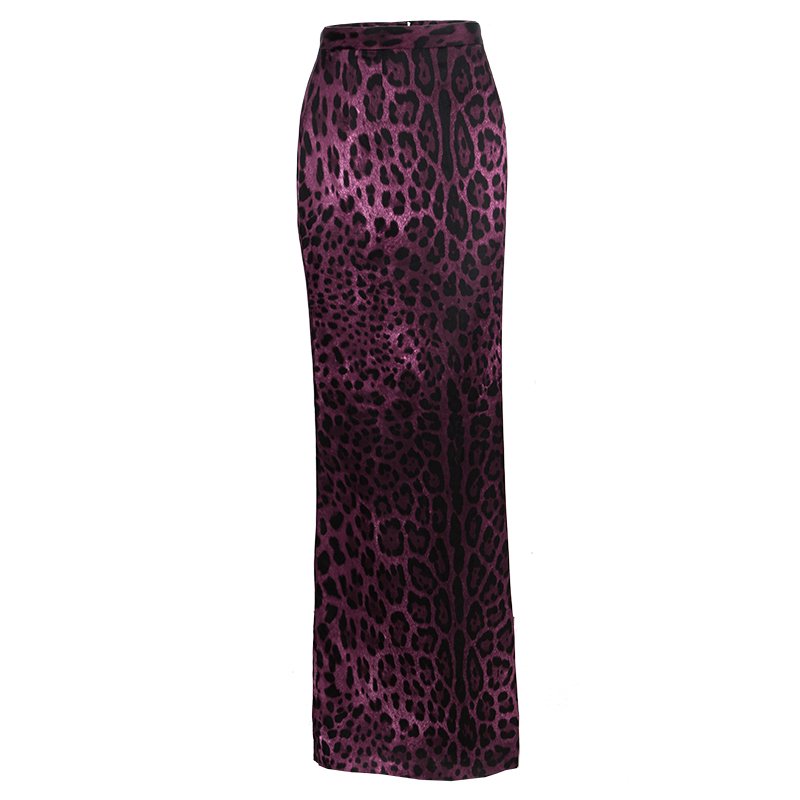 purple leopard print skirt