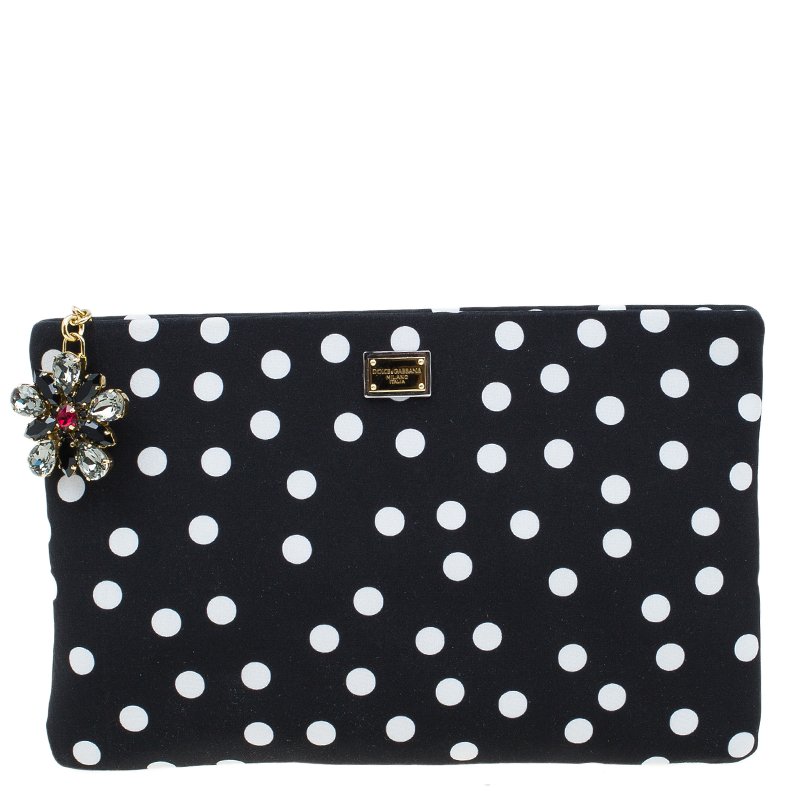 polka dot clutch