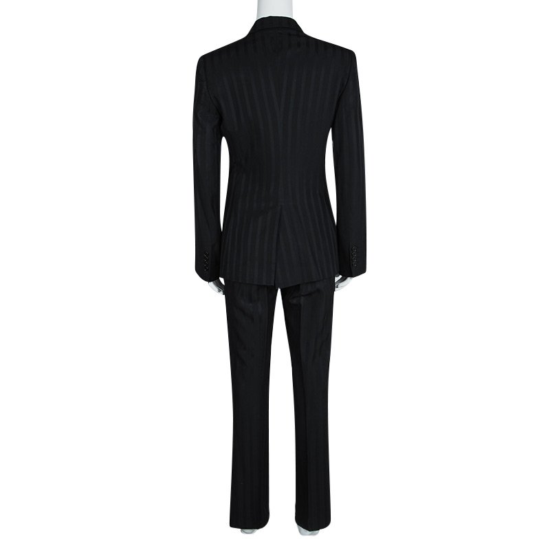 Dolce and Gabbana Black Striped Tailored Pant Suit M Dolce and Gabbana ...