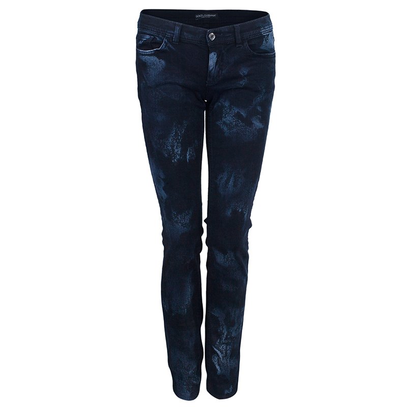 Pre Owned بنطلون جينز دولتشي آند غابانا دنيم ستونواش أزرق S