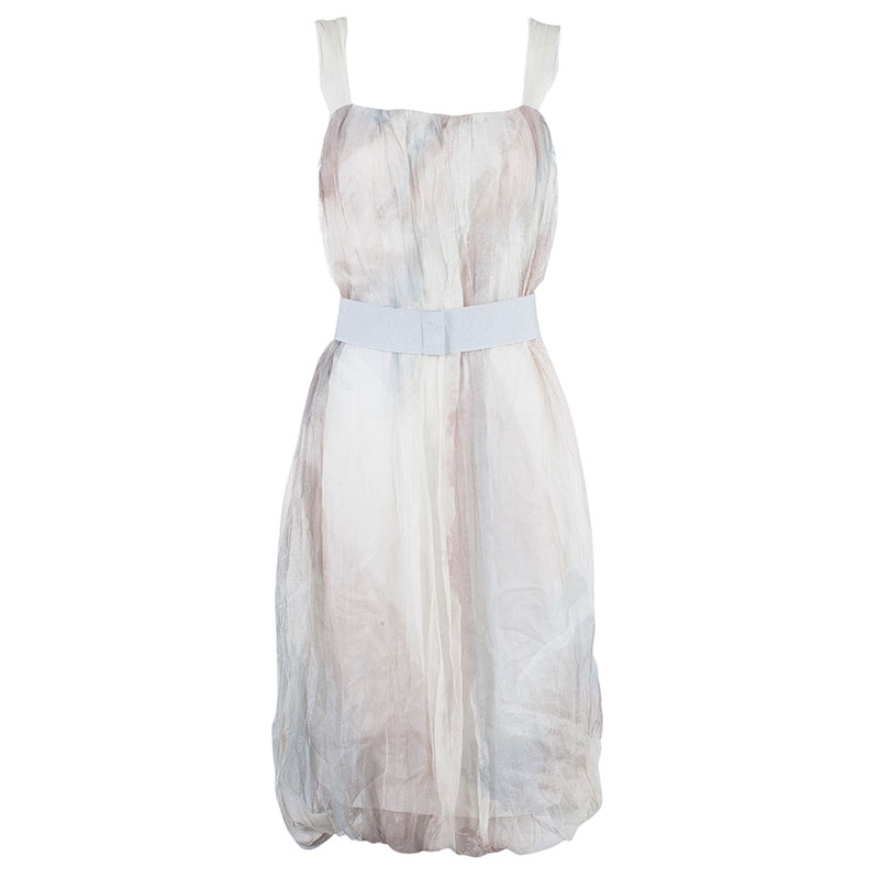 Pre Owned Dolce and Gabbana Beige Limited Edition Organza Dress S
