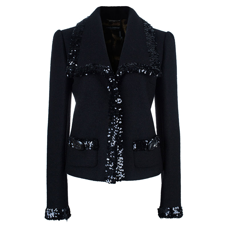 مملوكة مسبقًا Dolce And Gabbana Black Embellished Blazer M